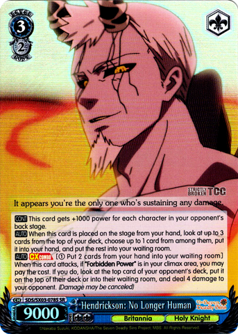 SDS/SX03-078S Hendrickson: No Longer Human (Foil) - The Seven Deadly Sins English Weiss Schwarz Trading Card Game