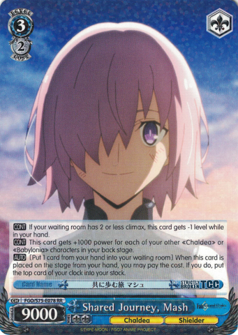 FGO/S75-E078 Shared Journey, Mash - Fate/Grand Order Absolute Demonic Front: Babylonia English Weiss Schwarz Trading Card Game