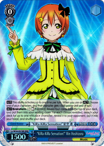 LL/W34-E078R “KiRa-KiRa Sensation!” Rin Hoshizora (Foil) - Love Live! Vol.2 English Weiss Schwarz Trading Card Game