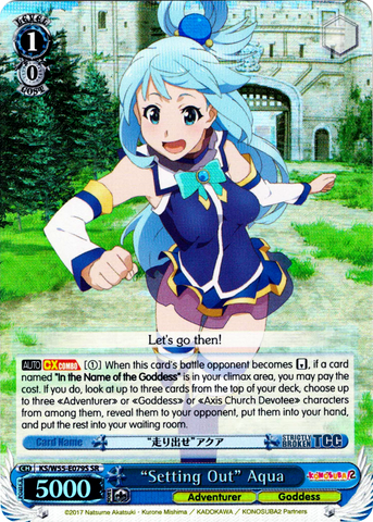 KS/W55-E079S "Setting Out" Aqua (Foil) - KONOSUBA -God’s blessing on this wonderful world! Vol. 2 English Weiss Schwarz Trading Card Game