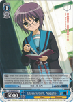 SY/W08-E079 Glasses Girl, Nagato - The Melancholy of Haruhi Suzumiya English Weiss Schwarz Trading Card Game