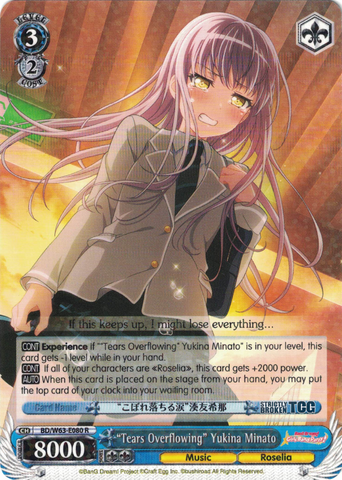 BD/W63-E080 "Tears Overflowing" Yukina Minato - Bang Dream Girls Band Party! Vol.2 English Weiss Schwarz Trading Card Game