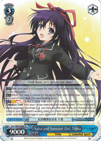 DAL/W79-E081 Naïve and Innocent Girl, Tohka - Date A Live English Weiss Schwarz Trading Card Game