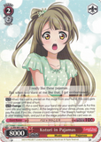 LL/EN-W01-081 Kotori in Pajamas - Love Live! DX English Weiss Schwarz Trading Card Game