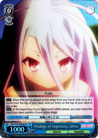NGL/S58-E082S Prodigy of Ingenuity, Shiro (Foil) - No Game No Life English Weiss Schwarz Trading Card Game