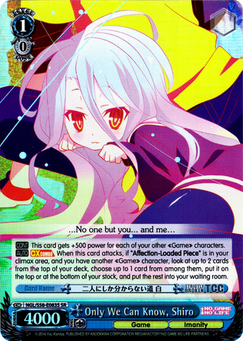 NGL/S58-E083S Only We Can Know, Shiro (Foil) - No Game No Life English Weiss Schwarz Trading Card Game