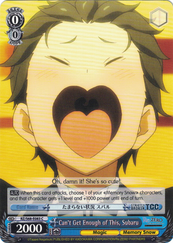 RZ/S68-E083 Can't Get Enough of This, Subaru - Re:ZERO -Starting Life in Another World- Memory Snow English Weiss Schwarz Trading Card Game