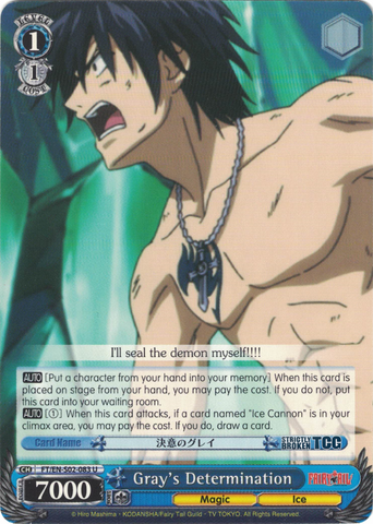 FT/EN-S02-083 Gray's Determination - Fairy Tail English Weiss Schwarz Trading Card Game