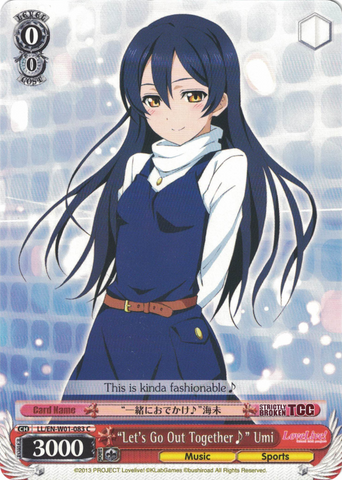 LL/EN-W01-083 "Let's Go Out Together♪" Umi - Love Live! DX English Weiss Schwarz Trading Card Game
