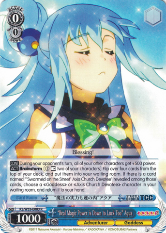 KS/W55-E083 "Real Magic Power is Down to Luck Too" Aqua - KONOSUBA -God’s blessing on this wonderful world! Vol. 2 English Weiss Schwarz Trading Card Game