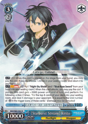 SAO/S80-E083 《Starburst Stream》 Kirito - Sword Art Online -Alicization- Vol. 2 English Weiss Schwarz Trading Card Game