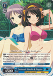 SY/W08-E083 Swimsuit Haruhi & Nagato - The Melancholy of Haruhi Suzumiya English Weiss Schwarz Trading Card Game