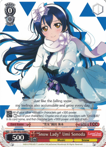 LL/EN-W02-E085 “Snow Lady” Umi Sonoda - Love Live! DX Vol.2 English Weiss Schwarz Trading Card Game