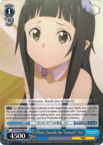 SAO/S80-E085 Efforts Towards the "Convert", Yui - Sword Art Online -Alicization- Vol. 2 English Weiss Schwarz Trading Card Game