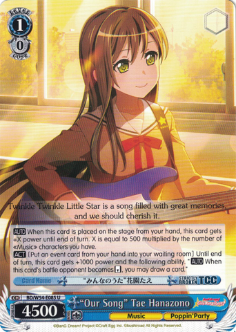 BD/W54-E085 "Our Song" Tae Hanazono - Bang Dream Girls Band Party! Vol.1 English Weiss Schwarz Trading Card Game