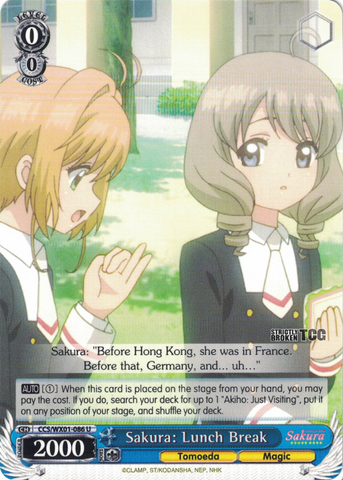 CCS/WX01-086 Sakura: Lunch Break - Cardcaptor Sakura English Weiss Schwarz Trading Card Game