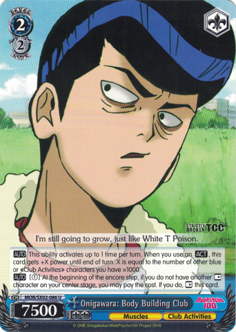 MOB/SX02-086 Onigawara: Body Building Club - Mob Psycho 100 English Weiss Schwarz Trading Card Game