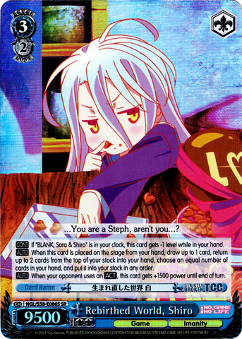 NGL/S58-E086S Rebirthed World, Shiro (Foil) - No Game No Life English Weiss Schwarz Trading Card Game