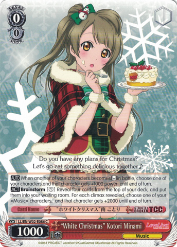 LL/EN-W02-E086 “White Christmas” Kotori Minami - Love Live! DX Vol.2 English Weiss Schwarz Trading Card Game