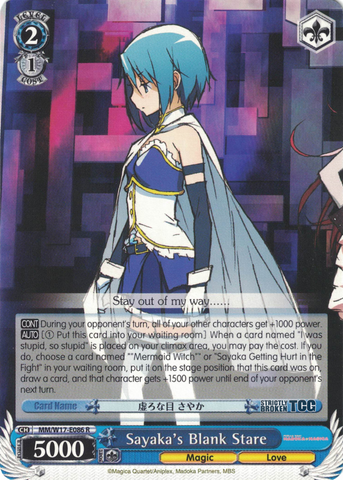 MM/W17-E086 Sayaka's Blank Stare - Puella Magi Madoka Magica English Weiss Schwarz Trading Card Game