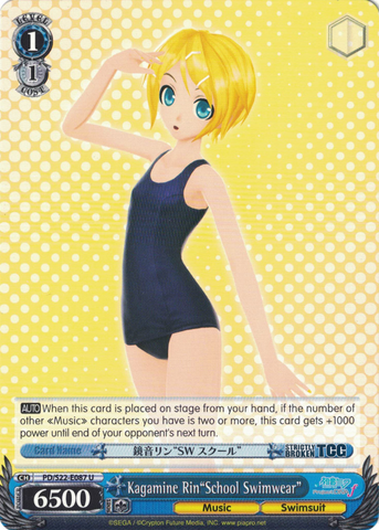 PD/S22-E087 Kagamine Rin"School Swimwear" - Hatsune Miku -Project DIVA- ƒ English Weiss Schwarz Trading Card Game