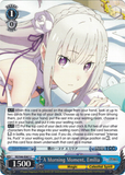 RZ/S46-E087 A Morning Moment, Emilia - Re:ZERO -Starting Life in Another World- Vol. 1 English Weiss Schwarz Trading Card Game