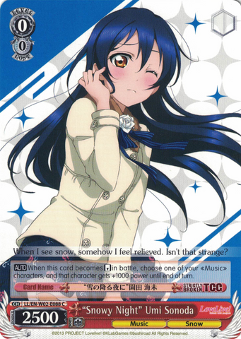 LL/EN-W02-E088 “Snowy Night” Umi Sonoda - Love Live! DX Vol.2 English Weiss Schwarz Trading Card Game