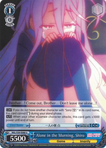 NGL/S58-E088 Alone in the Morning, Shiro - No Game No Life English Weiss Schwarz Trading Card Game