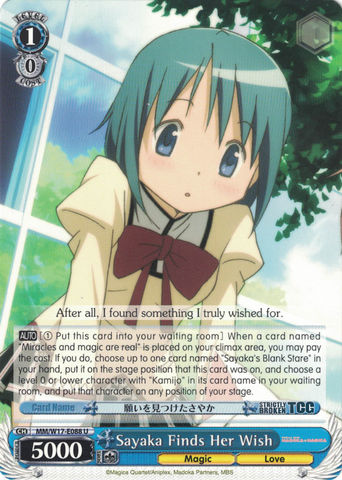 MM/W17-E088 Sayaka Finds Her Wish - Puella Magi Madoka Magica English Weiss Schwarz Trading Card Game