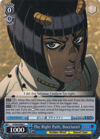 JJ/S66-E089 The Right Path, Bucciarati - JoJo's Bizarre Adventure: Golden Wind English Weiss Schwarz Trading Card Game