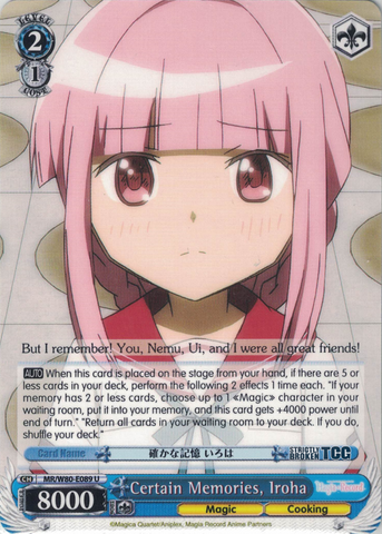 MR/W80-E089 Certain Memories, Iroha - TV Anime "Magia Record: Puella Magi Madoka Magica Side Story" English Weiss Schwarz Trading Card Game