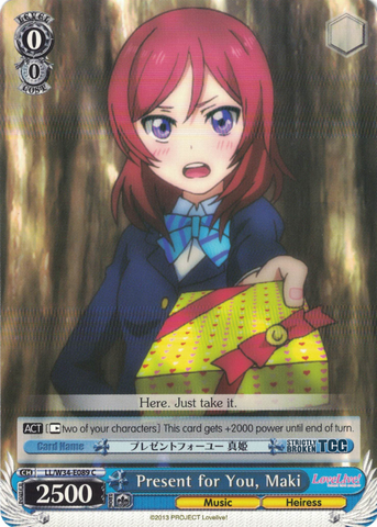 LL/W34-E089 Present for You, Maki - Love Live! Vol.2 English Weiss Schwarz Trading Card Game