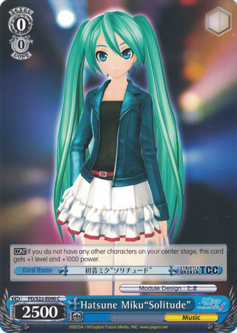 PD/S22-E090 Hatsune Miku"Solitude" - Hatsune Miku -Project DIVA- ƒ English Weiss Schwarz Trading Card Game