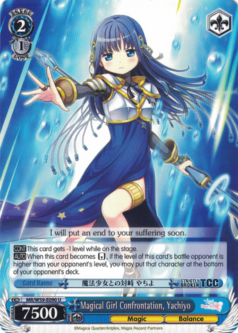 MR/W59-E090 Magical Girl Confrontation, Yachiyo - Magia Record: Puella Magi Madoka Magica Side Story English Weiss Schwarz Trading Card Game