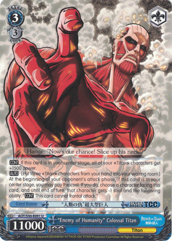 AOT/S50-E091 "Enemy of Humanity" Colossal Titan - Attack On Titan Vol.2 English Weiss Schwarz Trading Card Game