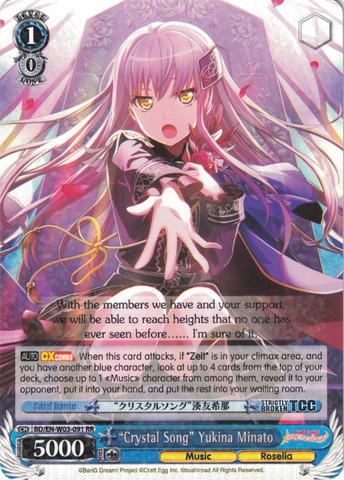 BD/EN-W03-091 "Crystal Song" Yukina Minato - Bang Dream Girls Band Party! MULTI LIVE English Weiss Schwarz Trading Card Game