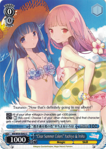 MR/W59-E092 "Clear Summer Colors" Yachiyo & Iroha - Magia Record: Puella Magi Madoka Magica Side Story English Weiss Schwarz Trading Card Game