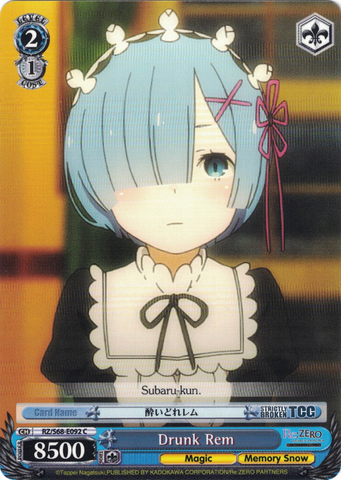 RZ/S68-E092 Drunk Rem - Re:ZERO -Starting Life in Another World- Memory Snow English Weiss Schwarz Trading Card Game
