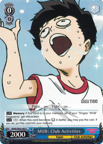 MOB/SX02-093 MOB: Club Activities - Mob Psycho 100 English Weiss Schwarz Trading Card Game