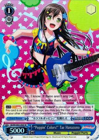 BD/EN-W03-094S "Poppin' Colors!" Tae Hanazono (Foil) - Bang Dream Girls Band Party! MULTI LIVE English Weiss Schwarz Trading Card Game