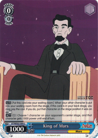 AT/WX02-094 King of Mars - Adventure Time English Weiss Schwarz Trading Card Game