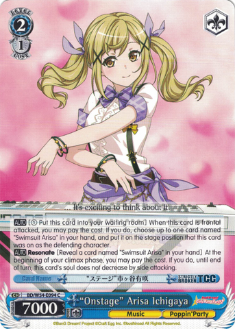 BD/W54-E094 "Onstage" Arisa Ichigaya - Bang Dream Girls Band Party! Vol.1 English Weiss Schwarz Trading Card Game