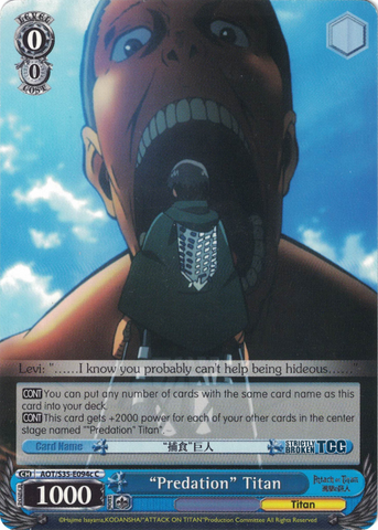 AOT/S35-E094c "Predation" Titan - Attack On Titan Vol.1 English Weiss Schwarz Trading Card Game