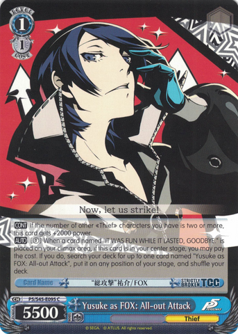P5/S45-E095 Yusuke as FOX: All-out Attack - Persona 5 English Weiss Schwarz Trading Card Game
