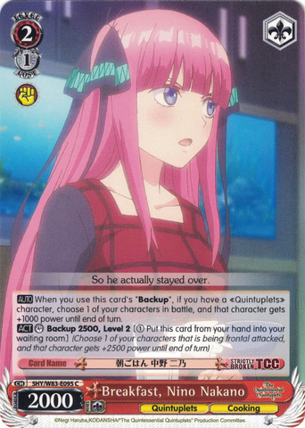 5HY/W83-E095 Breakfast, Nino Nakano - The Quintessential Quintuplets English Weiss Schwarz Trading Card Game