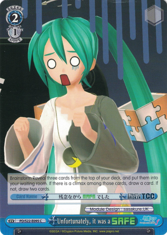 PD/S22-E095 Unfortunately, it was a SAFE - Hatsune Miku -Project DIVA- ƒ English Weiss Schwarz Trading Card Game