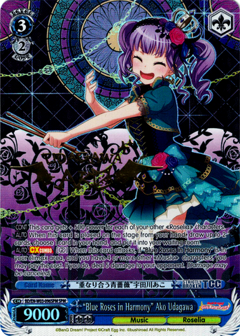 BD/EN-W03-096SPM "Blue Roses in Harmony" Ako Udagawa (Foil) - Bang Dream Girls Band Party! MULTI LIVE English Weiss Schwarz Trading Card Game