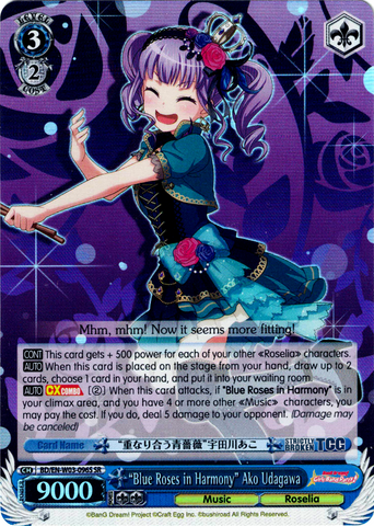 BD/EN-W03-096S "Blue Roses in Harmony" Ako Udagawa (Foil) - Bang Dream Girls Band Party! MULTI LIVE English Weiss Schwarz Trading Card Game