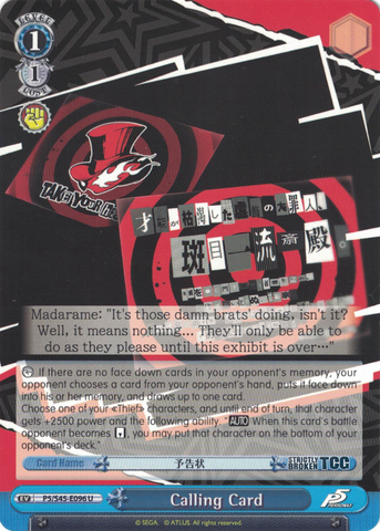 P5/S45-E096 Calling Card - Persona 5 English Weiss Schwarz Trading Card Game