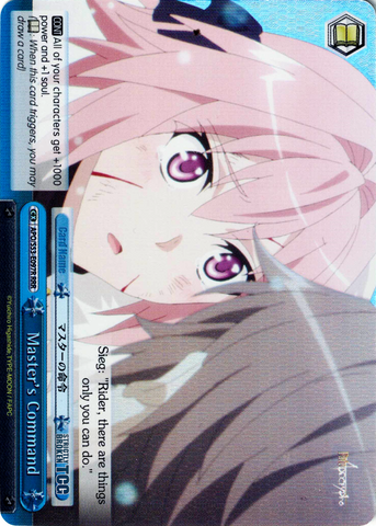 APO/S53-E097R Master's Command (Foil) - Fate/Apocrypha English Weiss Schwarz Trading Card Game